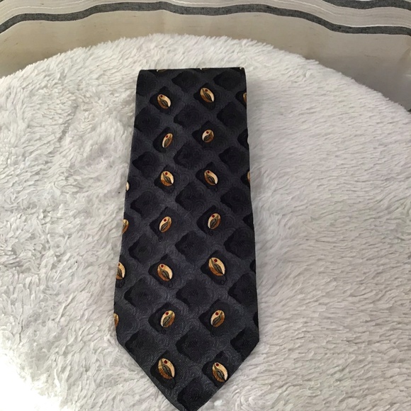 Robert Talbots Best Of Class Men Hand Sewn Silk Tie Made In USA Gray Green Leaf - Picture 1 of 3